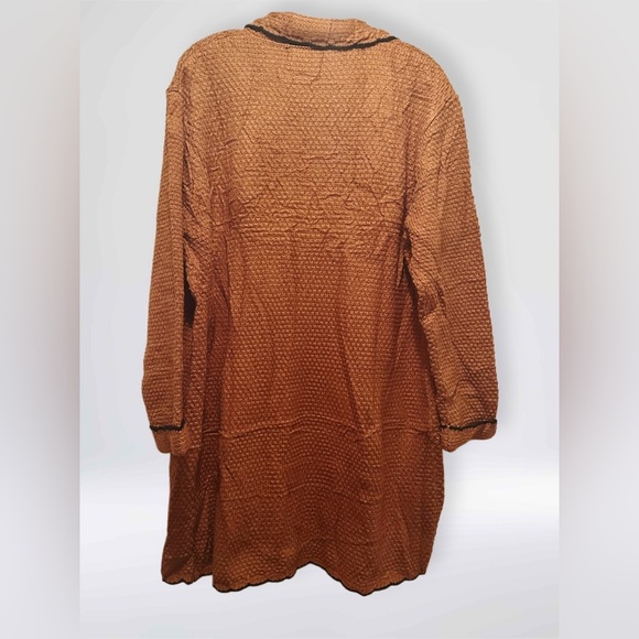NWT Genhoo Women’s Acrylic V Neck Long Sleeve Boho Sweater Color: Brown Size XL - Picture 3 of 9